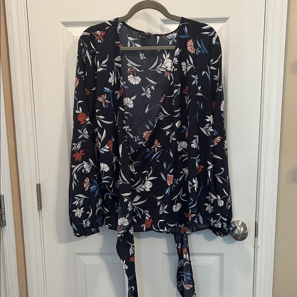 Ann Taylor Floral Wrap Blouse - Picture 2 of 6